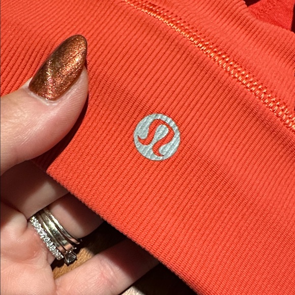 lululemon athletica Women's Ribbed Orange Sports Bra - Picture 5 of 9
